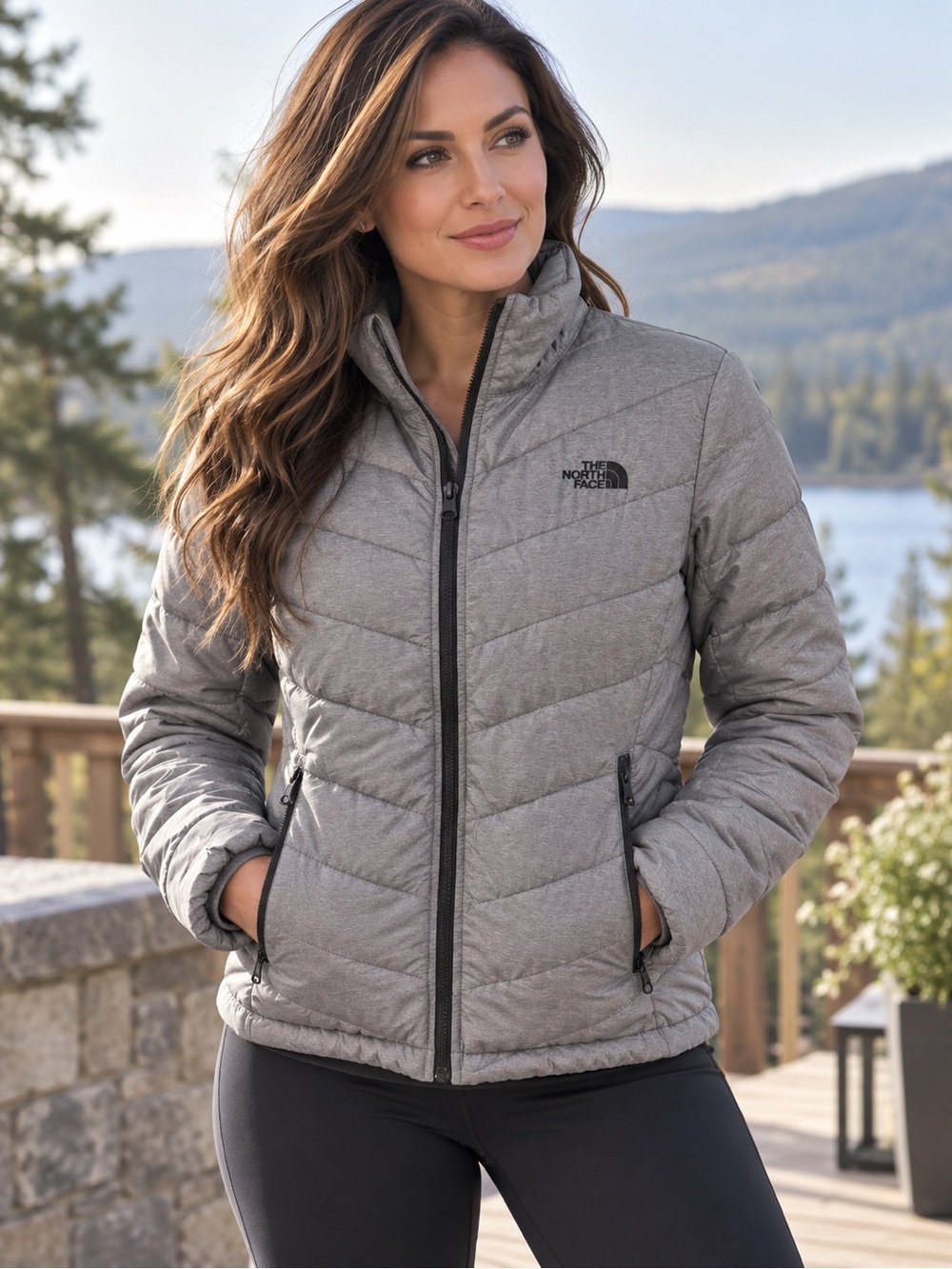 The North Face Women’s large Gray Quilted Insulated Puffer Jacket